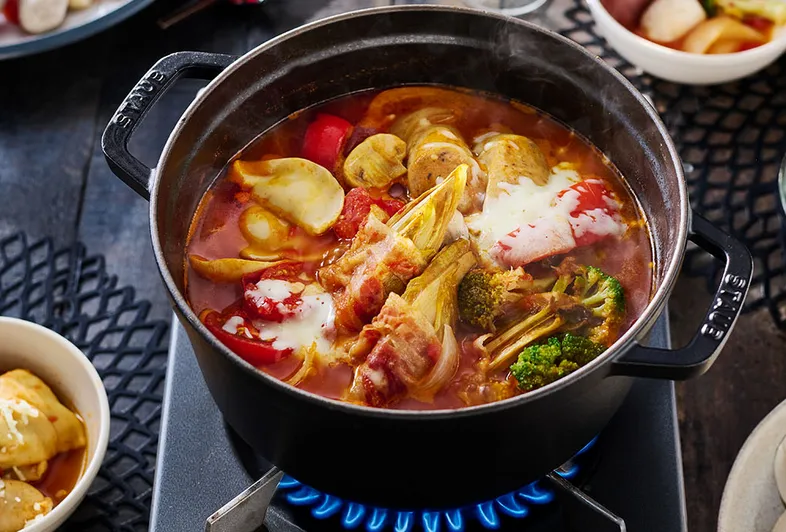 Krydret tomatkimchi hot pot