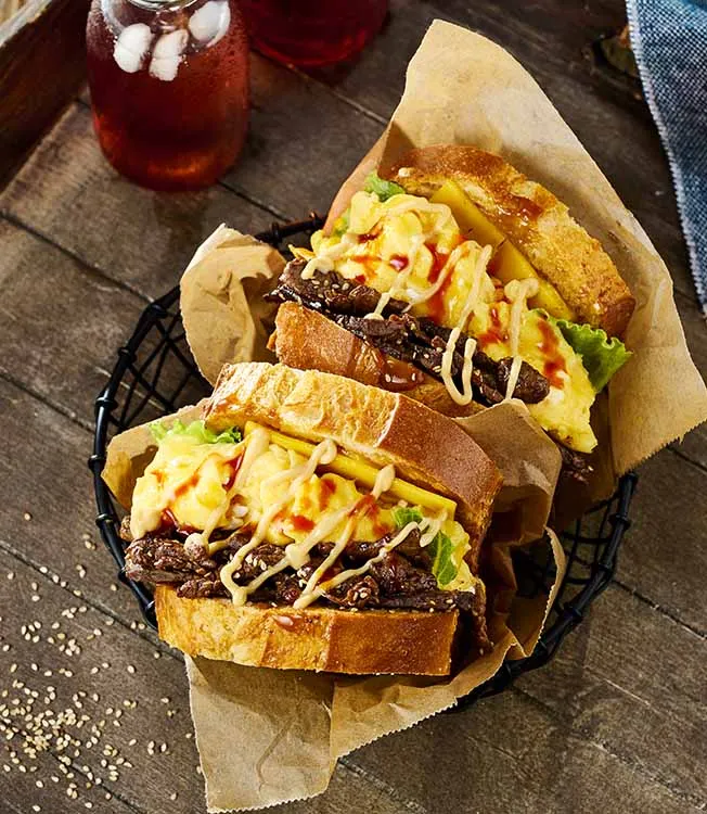 Koreansk æggesandwich – bulgogi style