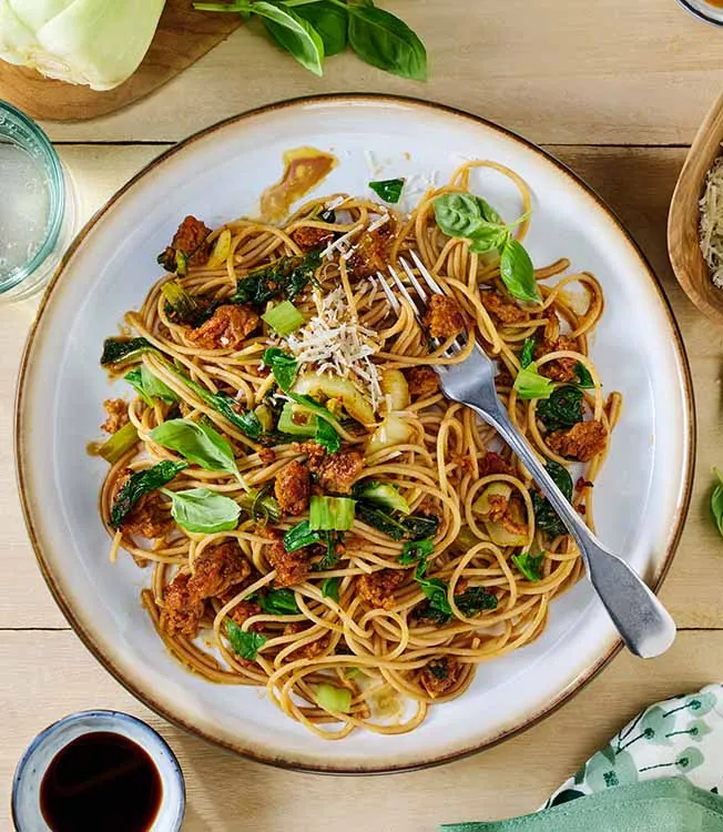 Fyrig vegetarspaghetti