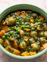 Suppe af søde kartofler og ærter