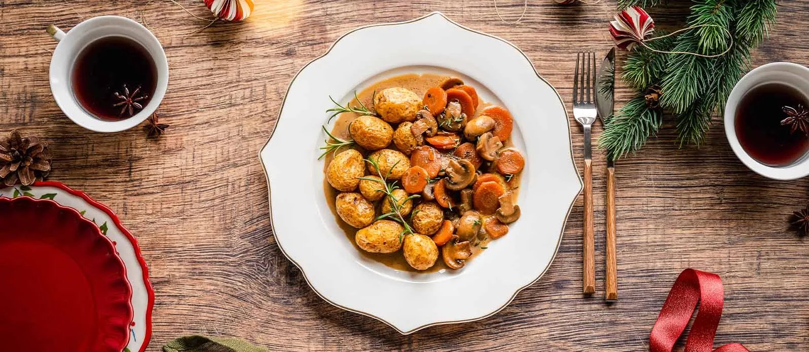 Vegetarisk gryderet med svampe & mørk øl