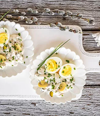 Æg med hjemmelavet remoulade