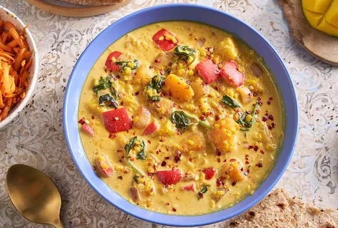 Moong-dal med græskar, mango og kokos