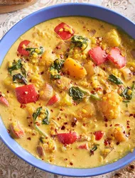 Moong-dal med græskar, mango og kokos