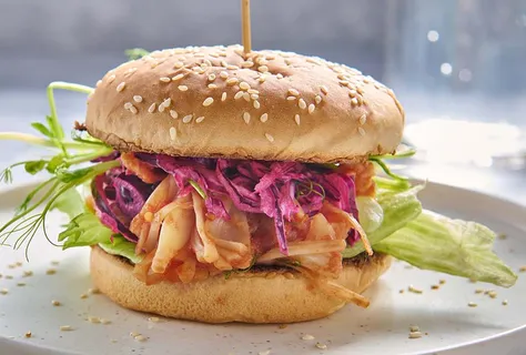 Jackfruitburgere à la pulled pork