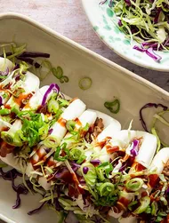 Koreanske bao med pulled pork og kimchi