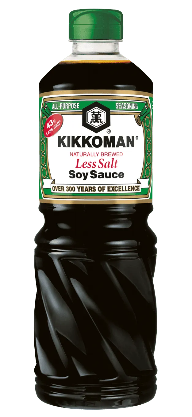 Kikkoman naturligt brygget sojasauce med mindre salt 975 ml PET-flaske
