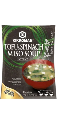 Kikkoman Tofu- og spinatmisosuppe