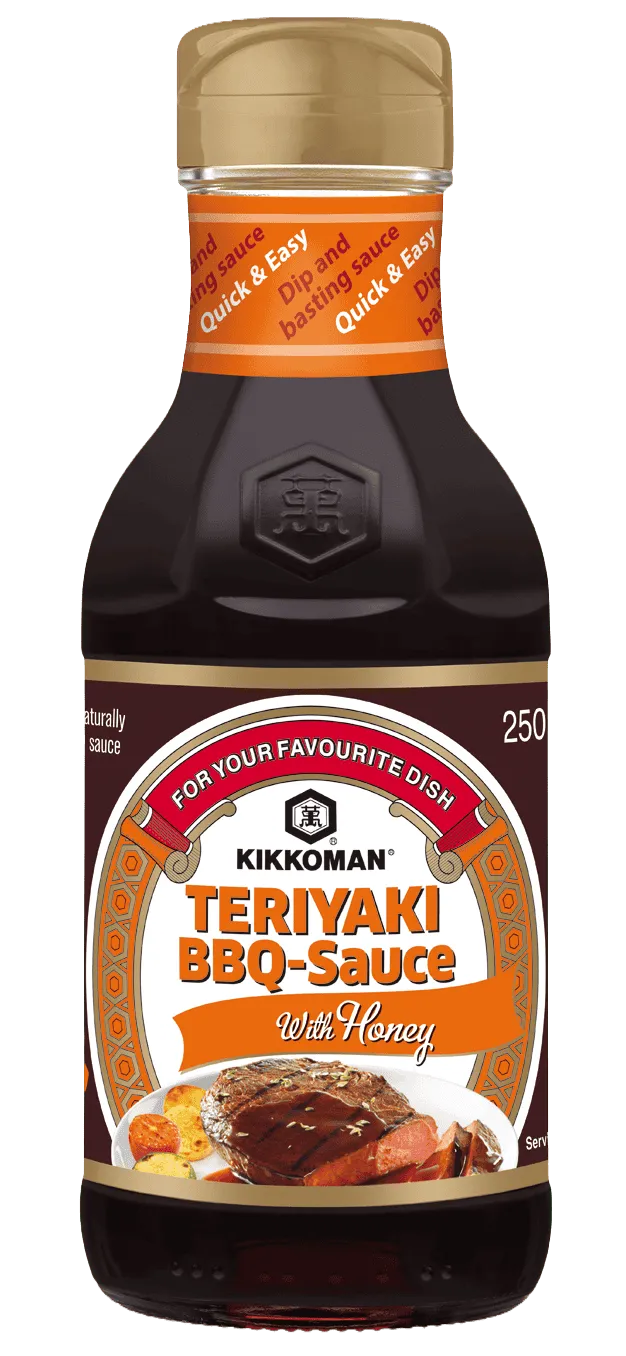 Kikkoman Teriyaki BBQ-sauce med Honning 250 ml flaske