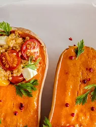 Fyldte græskar med bulgur