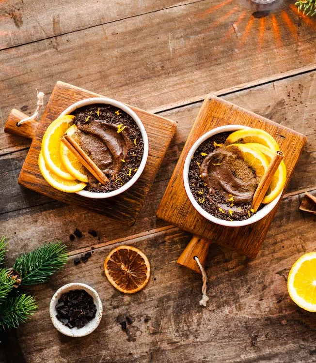 Chokolademousse med espresso og appelsin