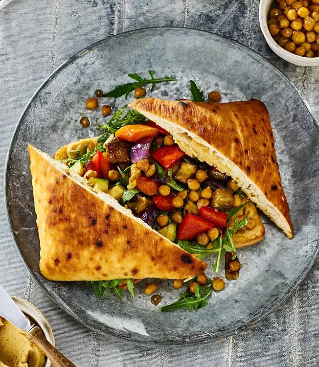Vegetarisk hummus-sandwich
